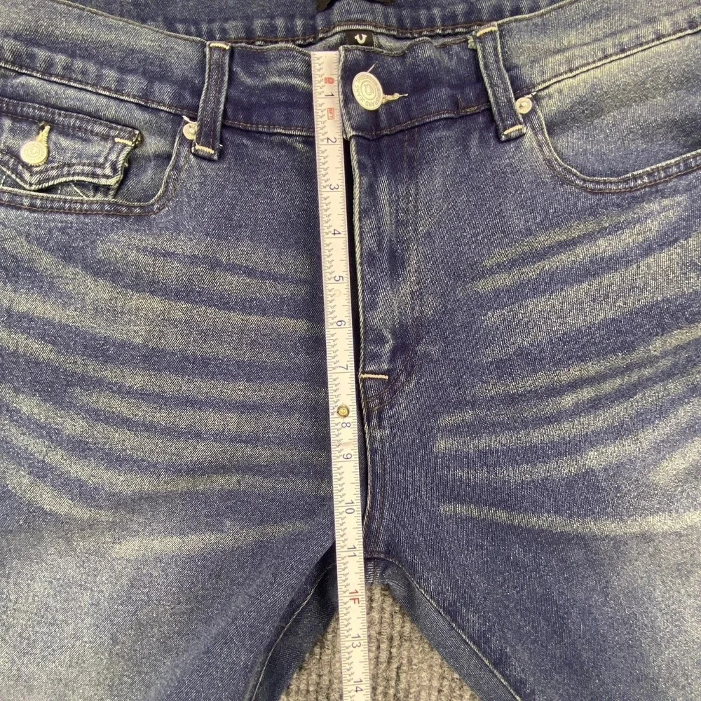 True Religion Geno Relaxed Slim Jeans Mens 38 Blue Flap Pocket Y2K Streetwear